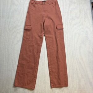 Originality Women's Pink Cargo Pants Size Small Straight Leg Cotton High‎ Rise